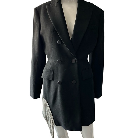 Zara Black Double-Breasted Women's Blazer Dress Size Small - Picture 2 of 8